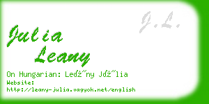 julia leany business card